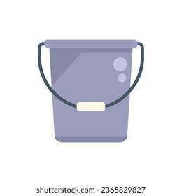 Cleaning pool bucket icon flat vector. Water swim. Sea summer isolated