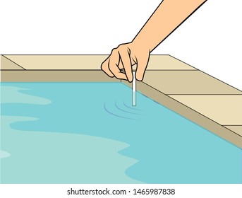 
cleaning pool. Water acidity meter