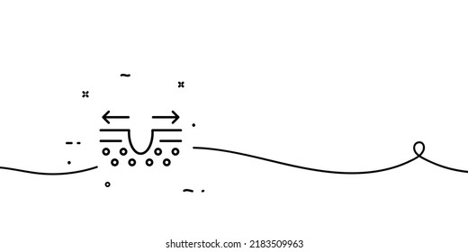 Cleaning pores line icon. Face mask, smooth wrinkles, arrows, hydration, moisturizer, anti age cream, cosmetics. Selfcare concept. One line style. Vector line icon for Business and Advertising.
