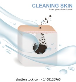 Cleaning Pores. This Illustration About Skin Care And Beauty.