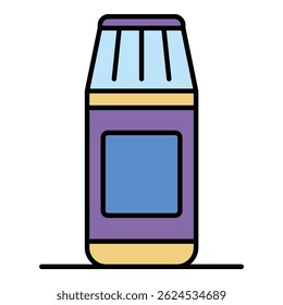 Cleaning powder icon. Outline cleaning powder vector icon color flat isolated