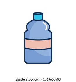 cleaning product bottle icon over white background, line fill style, vector illustration