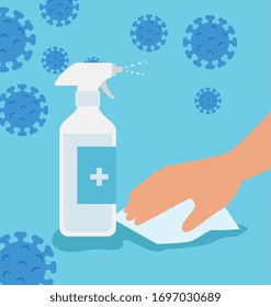 cleaning product for coronavirus 2019 ncov vector illustration design