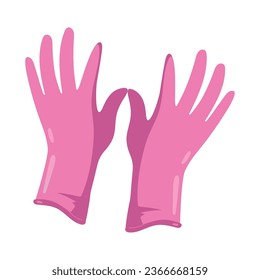 cleaning product gloves illustration isolated