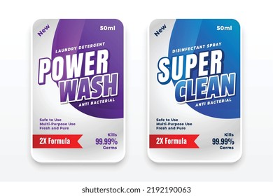 Cleaning Product Labels And Stickers Set Design