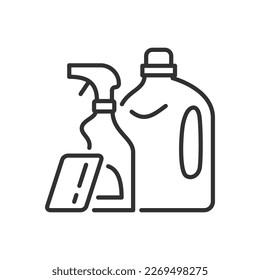 Cleaning product, linear icon. Line with editable stroke