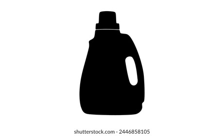 Producto de limpieza contenedor de plástico , silueta aislada negra