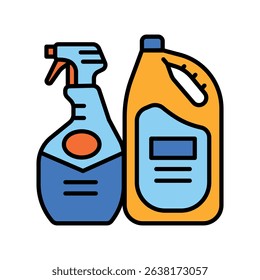 Cleaning products color flat icon for digital and print projects. PFAS product. Minimal clean icons for apps and websites. Modern simple icons for UI UX and branding