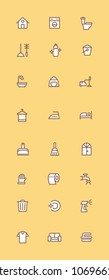 Cleaning Products Colored Line Icon Set