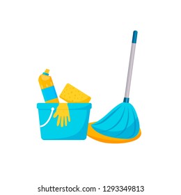 cleaning products and consumables for cleaning. Vector illustration