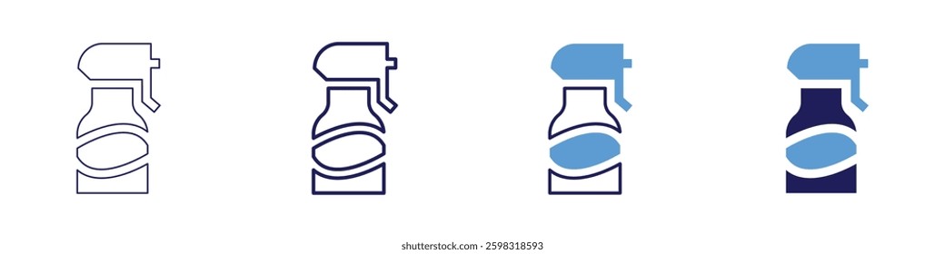 Cleaning products icon in 4 different styles. Thin Line, Line, Bold Line, Duotone. Duotone style. Editable stroke.