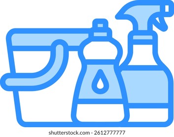 Cleaning Products Icon Blue Color Vector Illustration