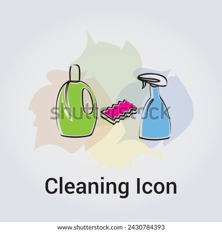 Cleaning Products Icon Design Single Isolated Logo Design Brand Corporate Identity Various Colors Editable Template Vector Illustration Branding on Light Gradient Background