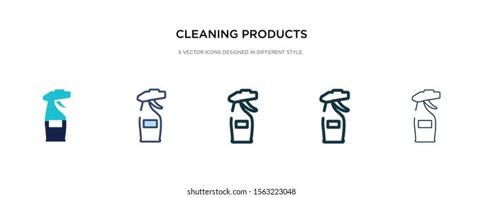 cleaning products icon in different style vector illustration. two colored and black cleaning products vector icons designed in filled, outline, line and stroke style can be used for web, mobile, ui