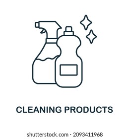Cleaning Products icon. Line element from cleaning collection. Linear Cleaning Products icon sign for web design, infographics and more.