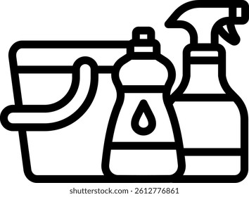 Cleaning Products Icon Outline Vector Illustration