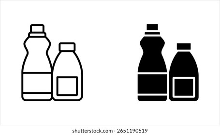 Cleaning products icon set. household cleaning and housekeeping thin line symbol. vector illustration on white background