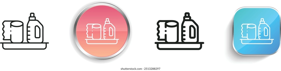 cleaning products icon. Thin Linear, Regular and Button Style Design Isolated On White Background