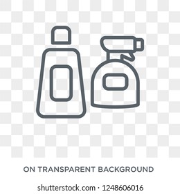 Cleaning products icon. Trendy flat vector Cleaning products icon on transparent background from Cleaning collection. High quality filled Cleaning products symbol use for web and mobile