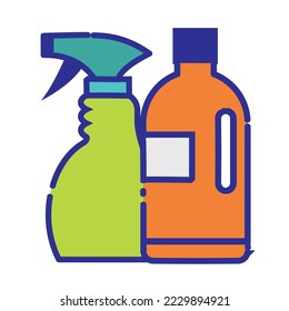 imagen vectorial de icono de productos de limpieza con fondo blanco