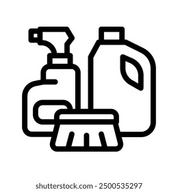 cleaning products line icon illustration vector graphic. Simple element illustration vector graphic, suitable for app, websites, and presentations isolated on white background