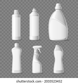 Cleaning products packaging. Realistic household