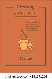 cleaning promotion on orange background for your text 