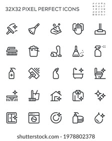 Cleaning, Purification, Disinfection, Washing. Simple Interface Icons for Web and Mobile Apps. Editable Stroke. 32x32 Pixel Perfect.