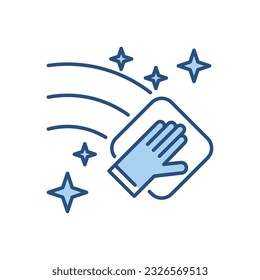 Cleaning related vector icon. Hand with a napkin wipes the surface. Clean sign. Isolated on white background. Editable vector illustration