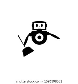Cleaning robot icon. Design template vector