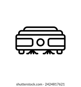 Cleaning Robot Vacuum Outline Icon Vector Illustration