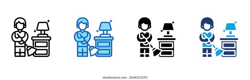 Cleaning Room icon Multi Style Vector Illustration