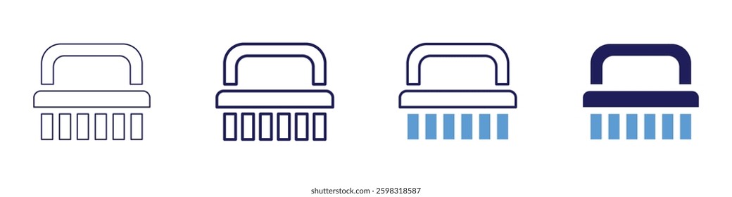 Cleaning routine icon in 4 different styles. Thin Line, Line, Bold Line, Duotone. Duotone style. Editable stroke.