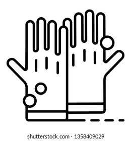 Cleaning rubber gloves icon. Outline cleaning rubber gloves vector icon for web design isolated on white background