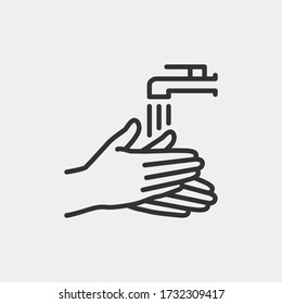 cleaning sanitary wash hands vector icon illustration sign