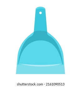 Cleaning scoop flat vector illustration. Household cleaning tools. Brooms, brushes, mops, dustpan isolated on white