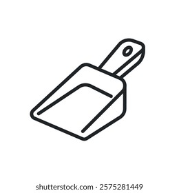 Cleaning scoop thin line icons. Perfect pixel on transparent background