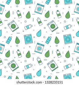 Cleaning Seamless Pattern. Graphic Design Template for Web Pages, Presentations, Slides, Posters, Video Intros.