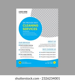 Cleaning Service A4 Flyer Template Design. House cleaning service poster flyer template, Poster brochure design, Flyer, leaflet design. Vector illustrator eps 10 version Editable and Print ready.
