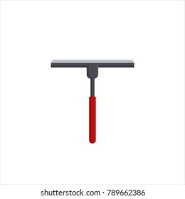 Cleaning Service. Brush or squeegee for cleaning windows, glass, floor, bathroom. Wiper tool, scraper equipment - vector illustration