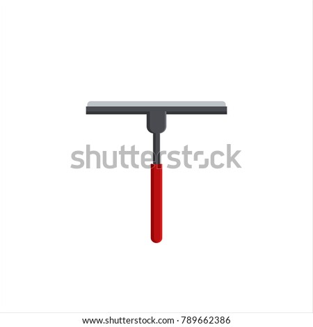 Cleaning Service. Brush or squeegee for cleaning windows, glass, floor, bathroom. Wiper tool, scraper equipment - vector illustration