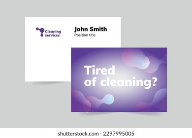 Cleaning Service business card template. A clean, modern, and high-quality design business card vector design. Editable and customize template business card