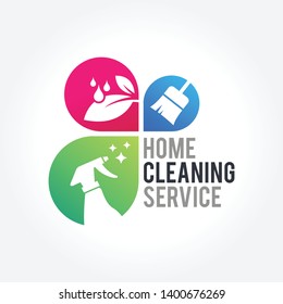 Cleaning Service Business logo design, Eco Friendly Concept for Interior, Home and Building - Vector