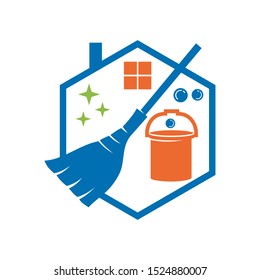 Cleaning Service Business logo design, Eco Friendly Concept for Interior, Home and Building