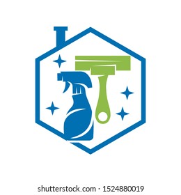 Cleaning Service Business logo design, Eco Friendly Concept for Interior, Home and Building