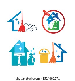 Cleaning Service Business logo design, Eco Friendly Concept for Interior, Home and Building