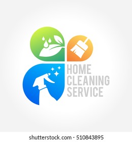 Cleaning Service Business logo design, Eco Friendly Concept for Interior, Home and Building