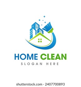 Cleaning Service Business Logo Symbol Icon Design Template