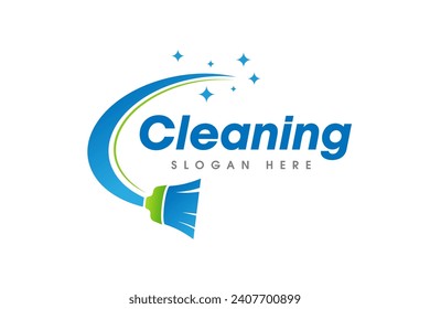 Cleaning Service Business Logo Symbol Icon Design. Abstract broom or sweep vector icon symbol