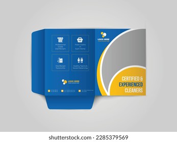 Limpieza de la carpeta de presentación empresarial del servicio para archivos, diseño. El diseño es para publicar información sobre la empresa, foto, texto.